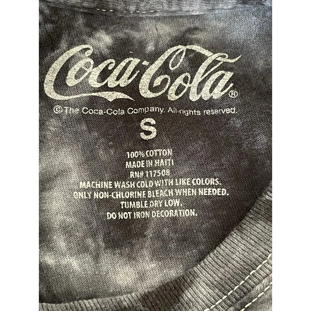 Coca Cola Blue/White Tie Dye Short Sleeve "Enjoy Coca Cola" T-Shirt - Picture 10 of 10